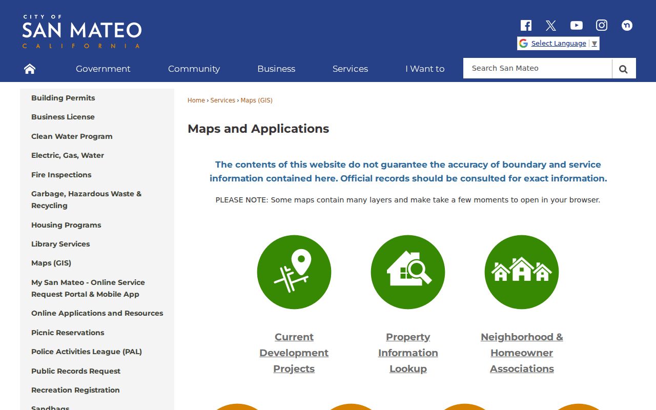 San Mateo street directory city maps and GIS