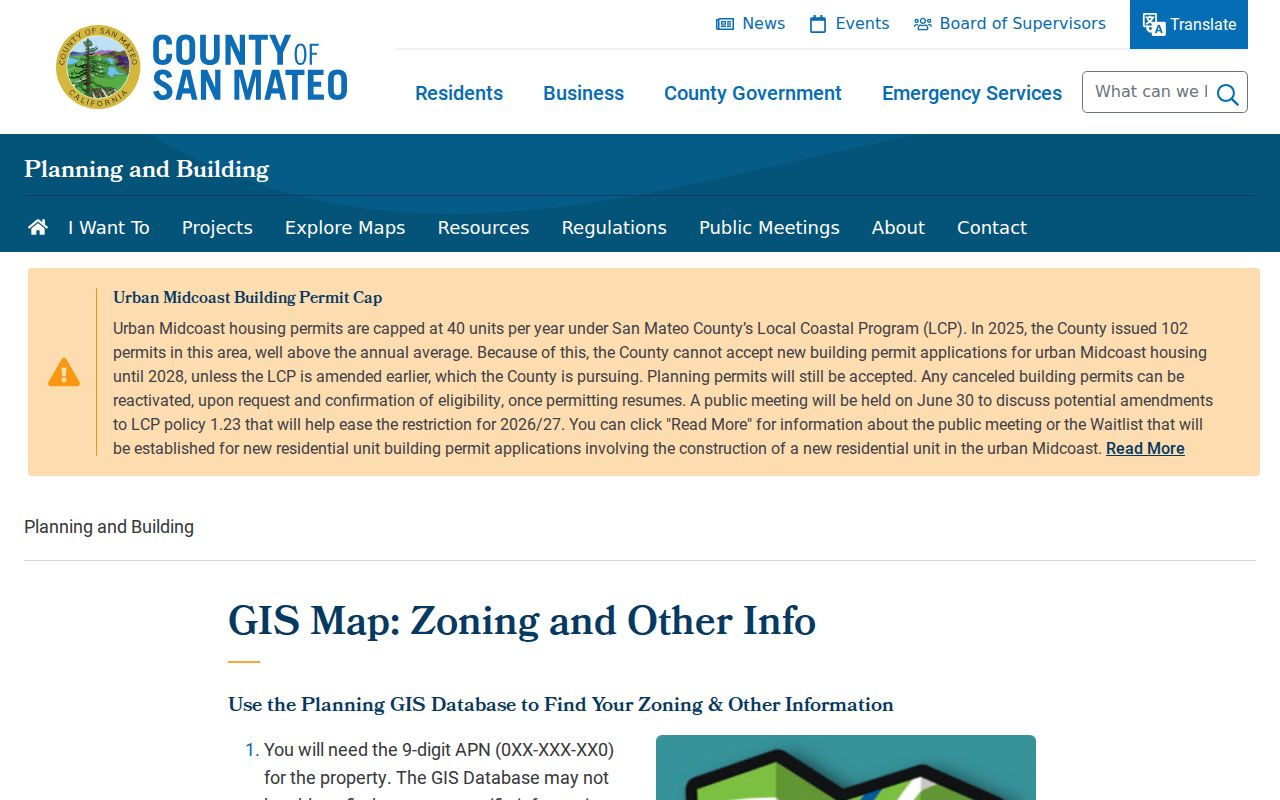 San Mateo ZIP code directory county GIS parcel map